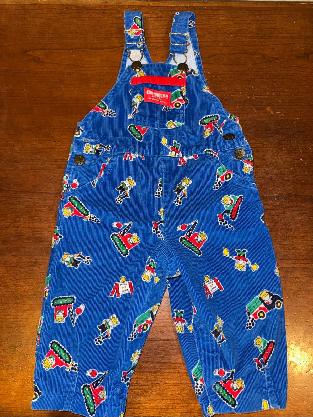 Vintage Oshkosh Boys Blue Construction Overalls 12m